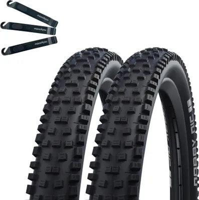 Produktbild von 2 x Schwalbe Nobby Nic Addix Performance E-50 Fahrradreifen 57-559 (26 x 2,25) inkl. maxxi4you Reifenheber