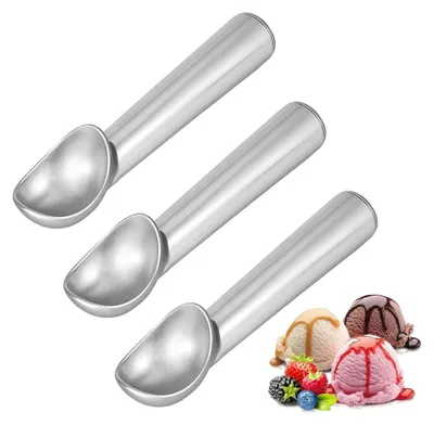 Produktbild von Eisportionierer 3 Stück Aluminium-Eislöffel Einteiliger Design Antihaft-Eiskugelportionierer Keksschaufel für Eiscreme, Kuchen Teig, Melonenkugel