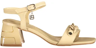 Produktbild von Beige Sandaletten für Damen mit Knöchelriemen und 5 cm Absatz