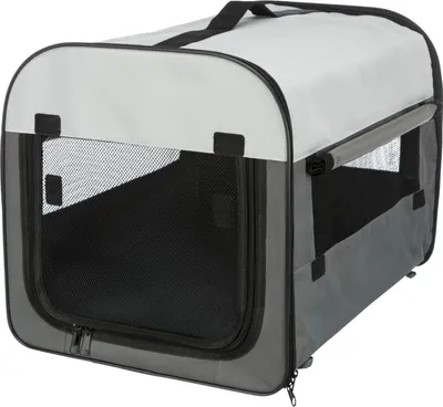 Produktbild von TRIXIE Hundebox Basic - dunkelgrau/hellgrau - 40 × 40 × 55 cm