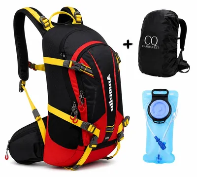 Productafbeelding van CarryQuest® - Fietsrugzak 20 liter, nylon, met drinkzak, zwart