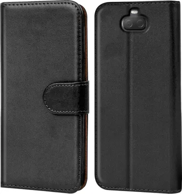 Produktbild von Conie Klapp Tasche für Sony Xperia 10 Kartenfach Rundumschutz Hülle in Schwarz