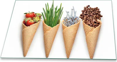 Produktbild von Herdabdeckplatte Glaskeramikfeld Spritzschutz Glas Universal Deko 80x52 Erdbeeren Rot