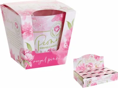 Immagine prodotto di Candela in vetro PEONY - ROSA REALE profumata 115g