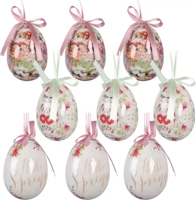 Productafbeelding van Clayre & Eef Paasbedels, set van 9, Ø 5x8 cm, wit, kunststof