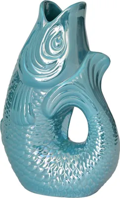 Produktbild von Gift Company Vase Monsieur Carafon S, Dekovase in Fisch-Form, Steingut, Rainbow Ocean, 25.2 cm, 1087403093