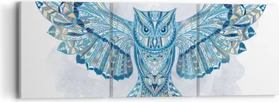 Produktbild von Bild auf Leinwand - Leinwandbild - Eule Flügel Tierwelt Grafik - 90x30cm - Wand Bild - Wanddeko - Leinwanddruck - Bilder - Kunstdruck - Wanddekoration - Leinwand bilder - Wandkunst - CA90x30-3087
