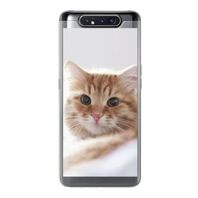 Produktbild von MuchoWow® Handyhülle Schutzhülle Hülle für Samsung Galaxy A80 Katze - Rot - Bett - Mädchen - Kinder - Jungen Silikon Softcase Handy Hülle - Schutzdeckel