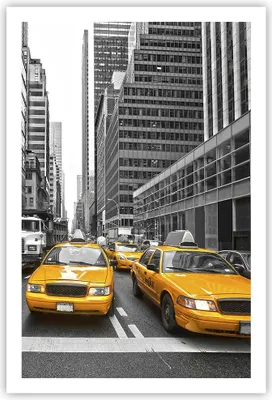 Produktbild von Poster - Poster ohne Rahmen - Taxi Stadt Straße Transport - 61x91,5 cm - Wand Bild - Wanddeko - Wandbilder - Kunstposter - Wandposter - Bilder - Kunstdruck - Wanddekoration - Wandbild P2XPA61x91-2695