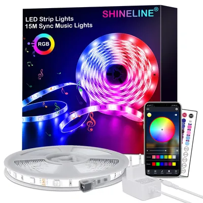 Produktbild von RGB 5050 LED Strip 12.5M, LED Streifen Sync Musik mit APP Steuerung und Fernbedienung, LED Lichter für Schlafzimmer, Raum, Küche, Decke, Party