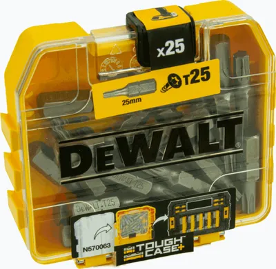 Produktbild von DeWalt Bitbox 25x T20, T25 oder T30 Bits, High Performance Schrauberbit in Tough Case, Ausführung:T25