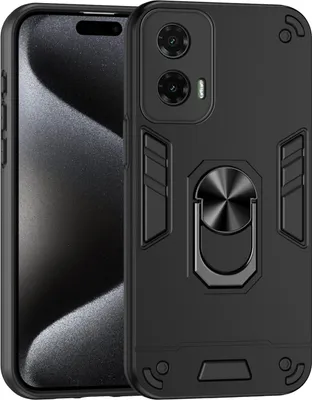 Obrázek produktu pro Kryt na mobilní telefon Motorola Moto G35 Armor s magnetickým kovovým kroužkem, černý
