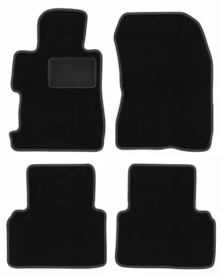 Obrázok produktu pre Velúrové autokoberce pre: Honda Civic VIII 4D 2006-2011 (sedan) – sada 4 ks, čierne, na mieru – Wielganizator LUX