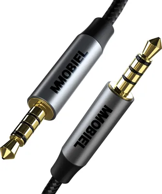 Produktbild von MMOBIEL 3.5mm Audio Stecker zu Stecker Aux Kabel - Kopfhörer und Mikrofon Funktion - 1M