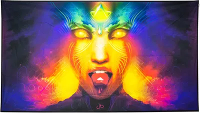 Produktbild von PSYWORK Schwarzlicht Stoffposter Neon "Vermilion", 1,45x2,55m