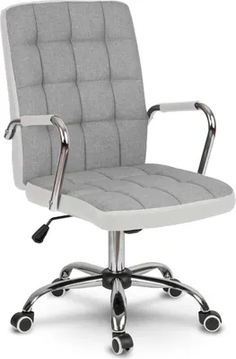 Zdjęcie produktu dla Fotel biurowy materiałowy Benton szaro-biały