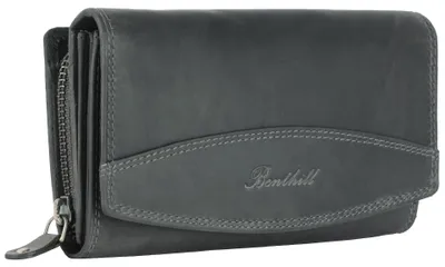 Produktbild von Benthill Damen Geldbörse Leder XXL - Großes Portemonnaie mit RFID Schutz - Echtleder Vintage Damenbörse inkl. Geschenkbox