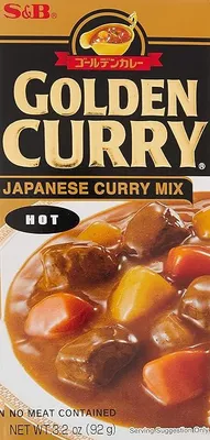 Produktbild von S&B Golden Curry Hot 92 g | Scharfer japanischer Curry-Mix für Fleisch, Gemüse & Tofu | Schnell zubereitet + Heartforcards Versandschutz