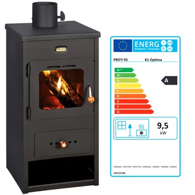 Productafbeelding van - Prity Optima: Houtkachel van 9,5 kW - Houtverwarming voor woonruimtes
