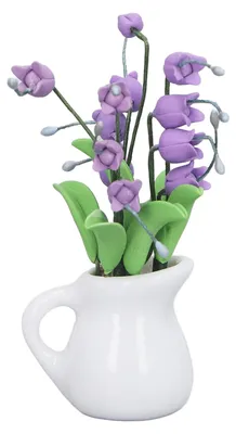 Immagine prodotto di Vasi da fiori in miniatura in scala 1:12, mughetti, vaso bianco, simulazione, casa delle bambole, modellino di pianta in miniatura