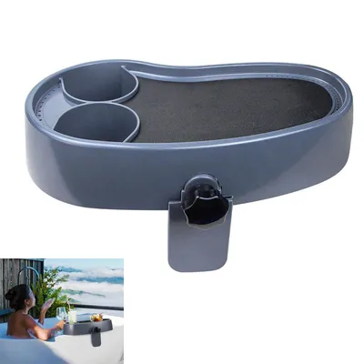 Produktbild von Badewannenablage,verstellbares Spa Tischtablett mit 2 Getränkehaltern,mit Wandstärken von 3,5 bis 7,5Zoll, für oberirdische Badewanne
