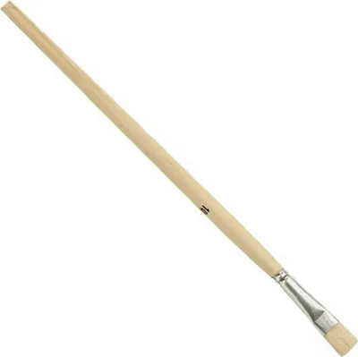 Produktbild von Gussowpinsel Gr.6 B.5mm Spitzenqual.helle Borsten Weißbl.lang.roh.Holzstiel