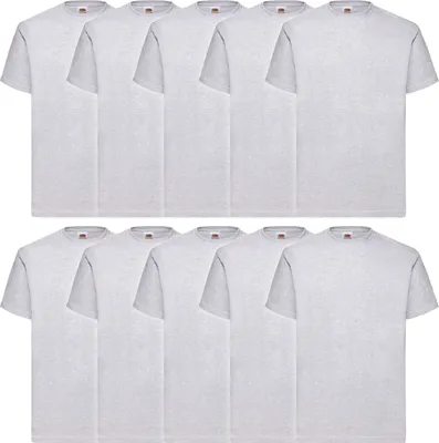 Produktbild von 10er Pack Fruit of the Loom Valueweight T-Shirt Farbe: graumeliert Größe: 3XL