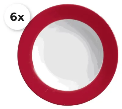 Produktbild von 6er Suppenteller 22cm Doppio rot