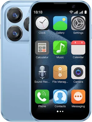 Image de Mini-smartphone 3G, écran de 3 pouces, double SIM, 2 Go de RAM, 16 Go de stockage, couleur bleue, idéal pour une utilisation nomade