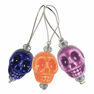 Produktbild von KnitPro Maschenmarkierer Packung mit 12 Stück : Totenkopf Muster: Totenkopf