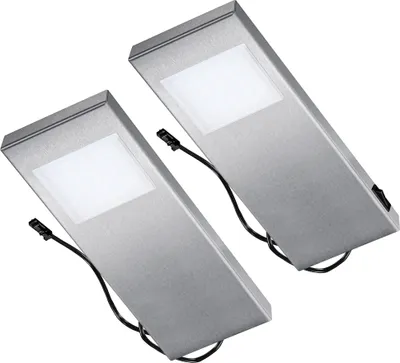 Produktbild von THEBO LED 95 Tadeo 4 EDELSTAHL - SET 2 inkl. Leuchte mit Hauptschalter / Unterbauleuchten / Oberschrankleuchten