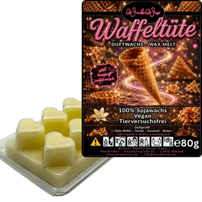 Produktbild von WonderWax Duftwachs Wax Melts für Duftlampe, 6 Herzen Duftmelt Wachsmelt Sojawachs Duftwachs Würfel für Raumdüfte, Wachs Duftöl Winter Indoor Schmelzen für Aromalampe Waffeltüte