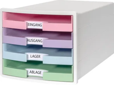 Image de HAN Box à tiroirs IMPULS 4 tiroirs ouverts blanc/pastel