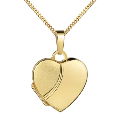 Produktbild von Anhänger 333 Gold Medaillon zum Öffnen für 2 Bilder Fotos - Foto Amulett + Kette 45 cm