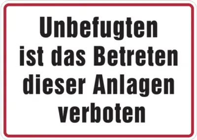 Produktbild von Dreifke® Hinweisschild, Betreten dieser Anlagen verboten, 250x350mm, Alu gepr...