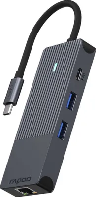 Produktbild von Rapoo USB-C Multiport Adapter 8-in-1, grau