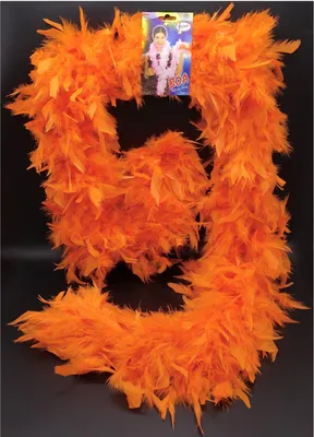 Produktbild von Extra dicke Orange Federboa (140gramm / 180cm)