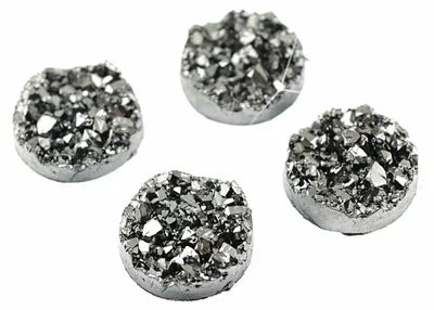 Produktbild von Vintageparts 4 Cabochons Eiskristalle in platin, 12 mm