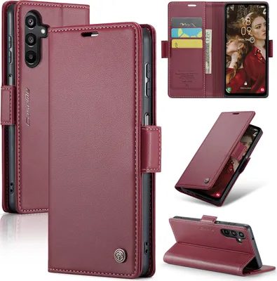 Obrázek produktu pro Galaxy A15 Case, kožené pouzdro s funkcí stojánku pro Samsung Galaxy A15 5G/4G Red