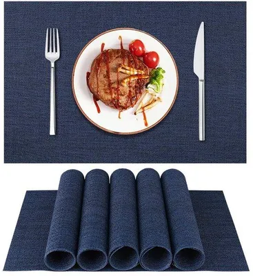 Immagine prodotto di Set da 6 tovagliette (sottopiatti) Ibenzoa® in PVC-poliestere – resistenti al calore fino a 80 °C, antiscivolo e lavabili, dimensioni 45 x 30 cm, rettangolari, spessore 0,25 cm