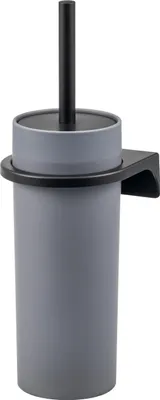 Produktbild von bremermann WC-Garnitur SAVONA Softtouch inkl. Wandhalterung, Toilettenbürstenhalter, rund - grau