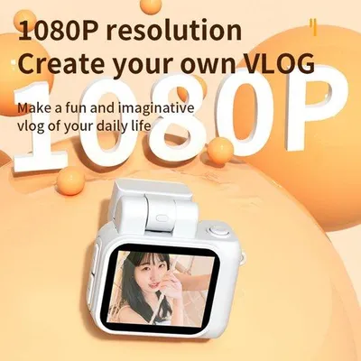 Zdjęcie produktu dla Cyfrowy aparat kompaktowy o rozdzielczości 1080p, z ekranem o przekątnej 1,44 cala, lampą błyskową obracaną o 90°, 6 wbudowanymi filtrami i akumulatorem.