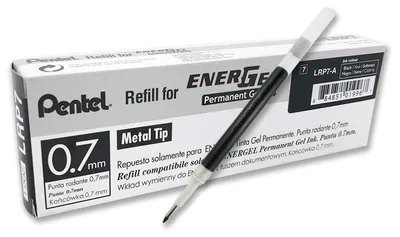 Immagine prodotto di Ricarica per penna gel Energel Liquid 0,35 mm indelebile nero Confezione da 12 penne