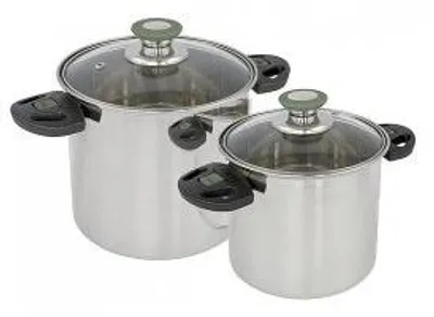 Obrázok produktu pre Bo-Camp Elegance Compact 2, Súprava hrncov, Nerezová oceľ, 4,3 L, Strieborná, Čierna, 1,4 kg