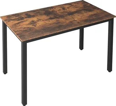Produktbild von Esstisch 120x60cm dunkelbraun Metallrahmen für 4 Personen