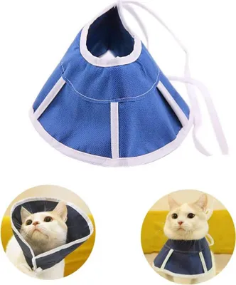 Produktbild von Verstellbares Genesungshalsband für Katzen und Hunde nach Operationen, weicher Kegel für die Fellpflege, Schutz gegen Beißen und Lecken, Wundheilung (Halsumfang: 12 cm)