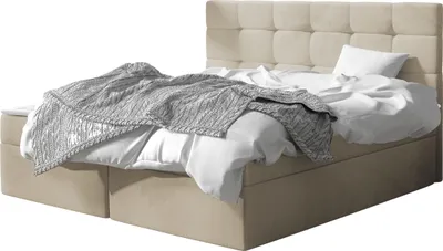 Produktbild von MIRJAN24 Boxspringbett Luanda, Doppelbett mit zwei Bettkästen und Matratze, Ehebett (Farbe: Manila 02, Größe: 160x200 cm)
