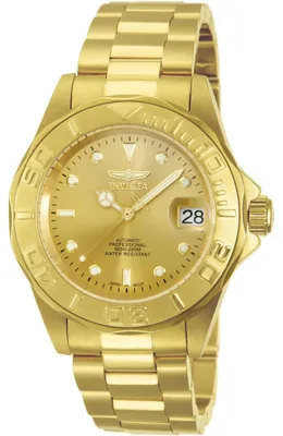 Produktbild von Invicta Pro Diver 13929 Herrenuhr - Automatikwerk - Edelstahl mit goldenem Zifferblatt - 40 mm