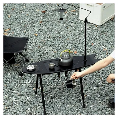 Produktbild von Campingtisch – Holzklapptisch | leichte Campingtische | zusammenklappbar – für Wandern, Grillen, Reisen, Draußen, Innenbereich, Garten, Terrasse, Café