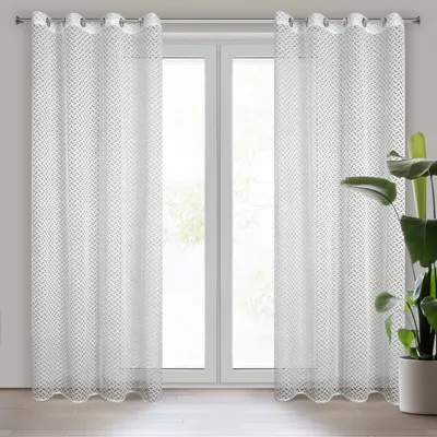 Produktbild von Gardine LILY weiß 140x250 cm  Ösen Ösenvorhang